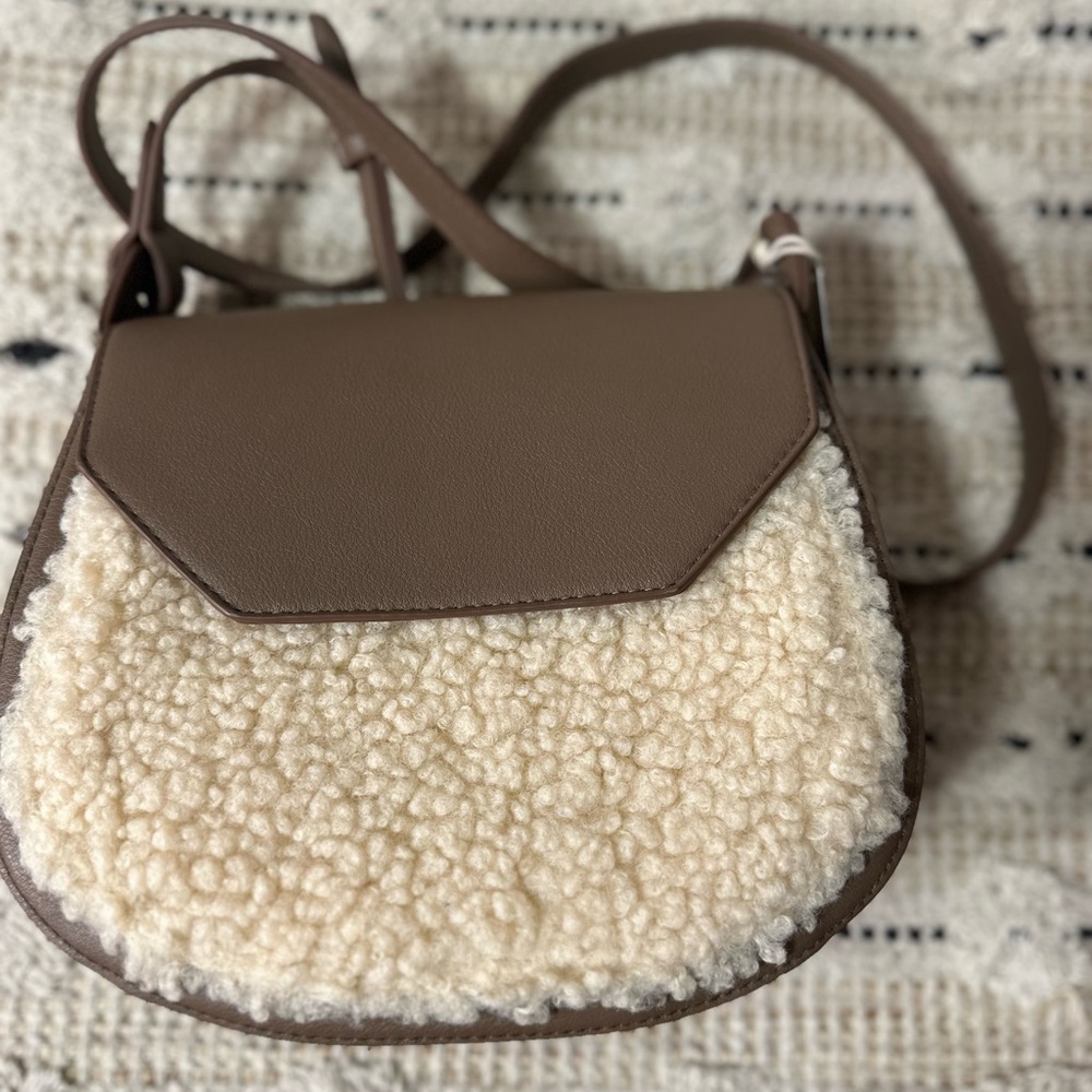 Universal Thread Fuzzy Faux Fur Crossbody Bag Taupe